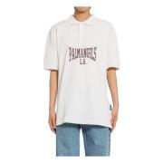 Palm Angels College Polo Off White Plum White, Herr