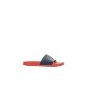 Emporio Armani Platta PVC Logo Mules - Blå Multicolor, Herr