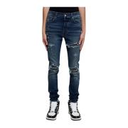 Amiri Slim Jeans med läderfoder Blue, Herr