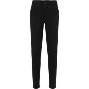 Liu Jo Svarta Denim Skinny Jeans med Rhinestone Logo Black, Dam