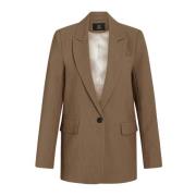 Bruuns Bazaar Klassisk Blazer Shitake Melange Brown, Dam