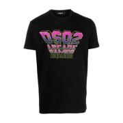 Dsquared2 Avslappnad Bomull T-shirt Black, Herr