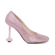 Loewe Rhinestone Pump med Petal Toe Pink, Dam