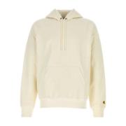 Carhartt Wip Ivory Hooded Chase Sweatshirt White, Herr