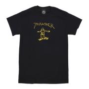 Thrasher Logo Print Tee Svart/Gul Bomull Black, Unisex