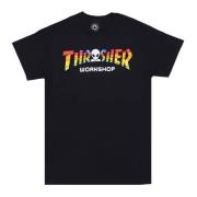 Thrasher Svart Herr Tee med Anpassad Logotyp Black, Unisex