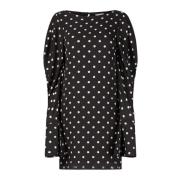 Nina Ricci Svart Rynkad Ärm Mini Klänning Black, Dam