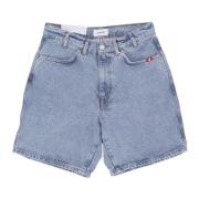 Amish Denim Bermuda Shorts Straight Fit Blue, Herr