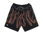 Octopus Svarta Boardshorts med Bläckfisktryck Multicolor, Herr