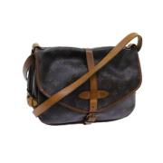 Louis Vuitton Vintage Pre-owned Belagd canvas axelremsvskor Brown, Dam