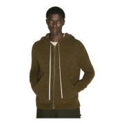 Rick Owens Alpacka Hoodie med dragkedja Green, Herr