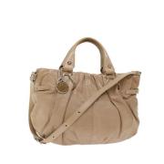 Celine Vintage Pre-owned Laeder handvskor Beige, Dam