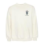 Drole de Monsieur Vase Sweatshirt Stitching Relaxed Fit Beige, Herr