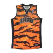 Propaganda Tiger Camo Basketball Tank Top Orange, Herr