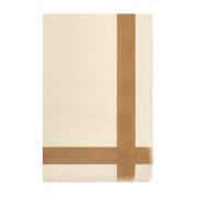 Kiton Lyxig Geometriskt Tryckt Halsduk Beige, Dam