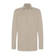 Kiton Flanell Bomullsskjorta Gray, Herr