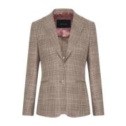 Kiton Silke Glen Plaid Jacka Beige, Dam