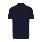 Kiton Lyxig Ull Silk Polo Skjorta Blue, Herr