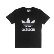 Adidas Svart Trefoil Logo Tee Kortärmad Black, Dam