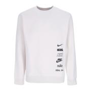 Nike Mäns Crewneck Sweatshirt med Mlogo White, Herr