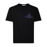 Vivienne Westwood Svart Rund Hals Logo Print T-shirt Black, Herr