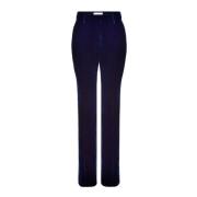 Nina Ricci Blå Velvet Straight Leg Byxor Blue, Dam