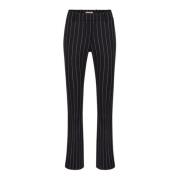 Nina Ricci Blå Pinstripe Ull Straight Byxor Multicolor, Dam