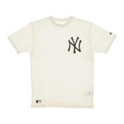 New Era Stor Logo Oversized Tee i Off White/Svart Beige, Herr