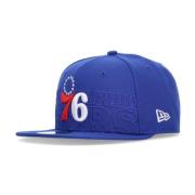 New Era NBA Draft 76ers Cap Flat Brim Blue, Unisex