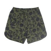 New Era Blommigt Elastiskt Midje Shorts Green, Herr