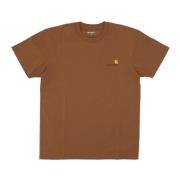 Carhartt Wip Script Tee Soft Fit Broderad Logo Brown, Herr