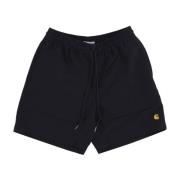 Carhartt Wip Svart/Guld Badshorts med Fickor Black, Herr