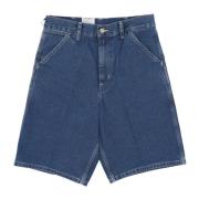 Carhartt Wip Blå Stone Washed Denim Shorts Blue, Herr