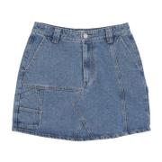 Obey Denim Snickar Kjol Ljus Indigo Blue, Dam