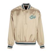 HUF Satin Baseball Bomber Jacket Tan Beige, Herr