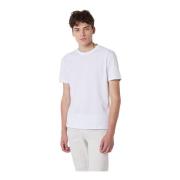 Eleventy Kontrast Trim Bomull T-shirt White, Herr