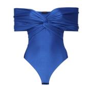 Andamane Rött Havskläder Bardot Bodysuit Blue, Dam