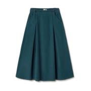 Twothirds Corduroy Midi Kjol Blue, Dam