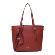 V73 Ruby Ecoleather Tote Bag med Axelrem Red, Dam