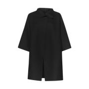 Harris Wharf London Stickad Ull Kimono Cape Black, Dam