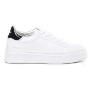 Crime London Vita Lädersneakers med Nitar White, Dam