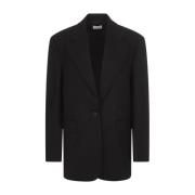 P.a.r.o.s.h. Svart Ull Over-Cut Blazer Jacka Black, Dam