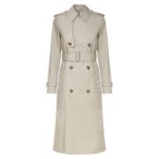 Burberry Trench Coat med Dubbel Knappknäppning Beige, Dam