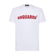 Dsquared2 Logo Print Crew Neck T-shirt White, Herr