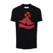 Vivienne Westwood Svart Bomull Jersey Orb Logo T-shirt Black, Unisex