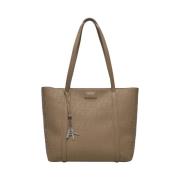 Armani Exchange Beige Shopper Väska Elegant Metall Detaljer Beige, Dam