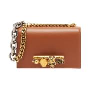 Alexander McQueen Brun Mini Jewelled Satchel Väska Brown, Dam