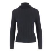 Allude Ull Hög Hals Pullover Marinblå Blue, Dam