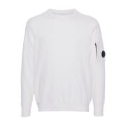 C.p. Company Merinoull Crew Neck Stickad Tröja White, Herr