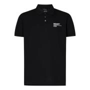 Dsquared2 Svart Tennis Fit Polo med Logotyp Black, Herr